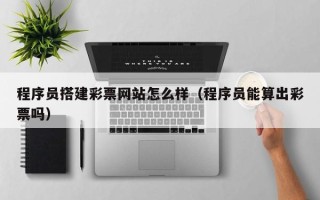 天门程序员搭建彩票网站怎么样（程序员能算出彩票吗）